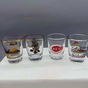 Four Vintage Ohio Shot Glasses, Unused